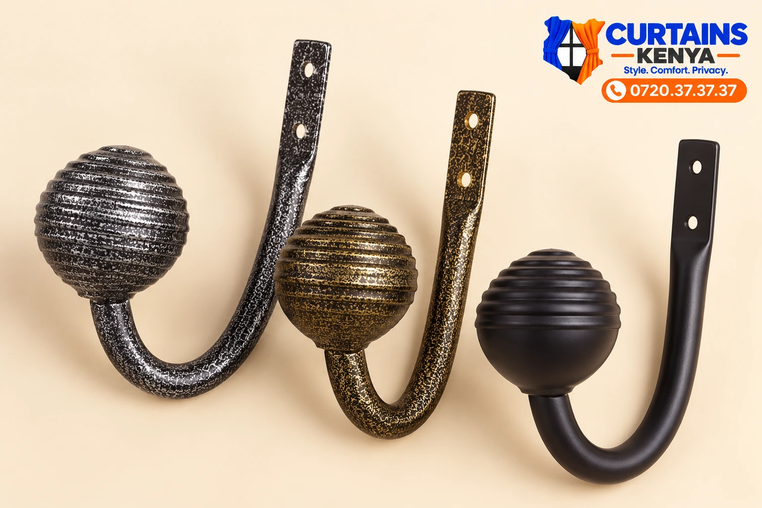 Decorative curtain holdback