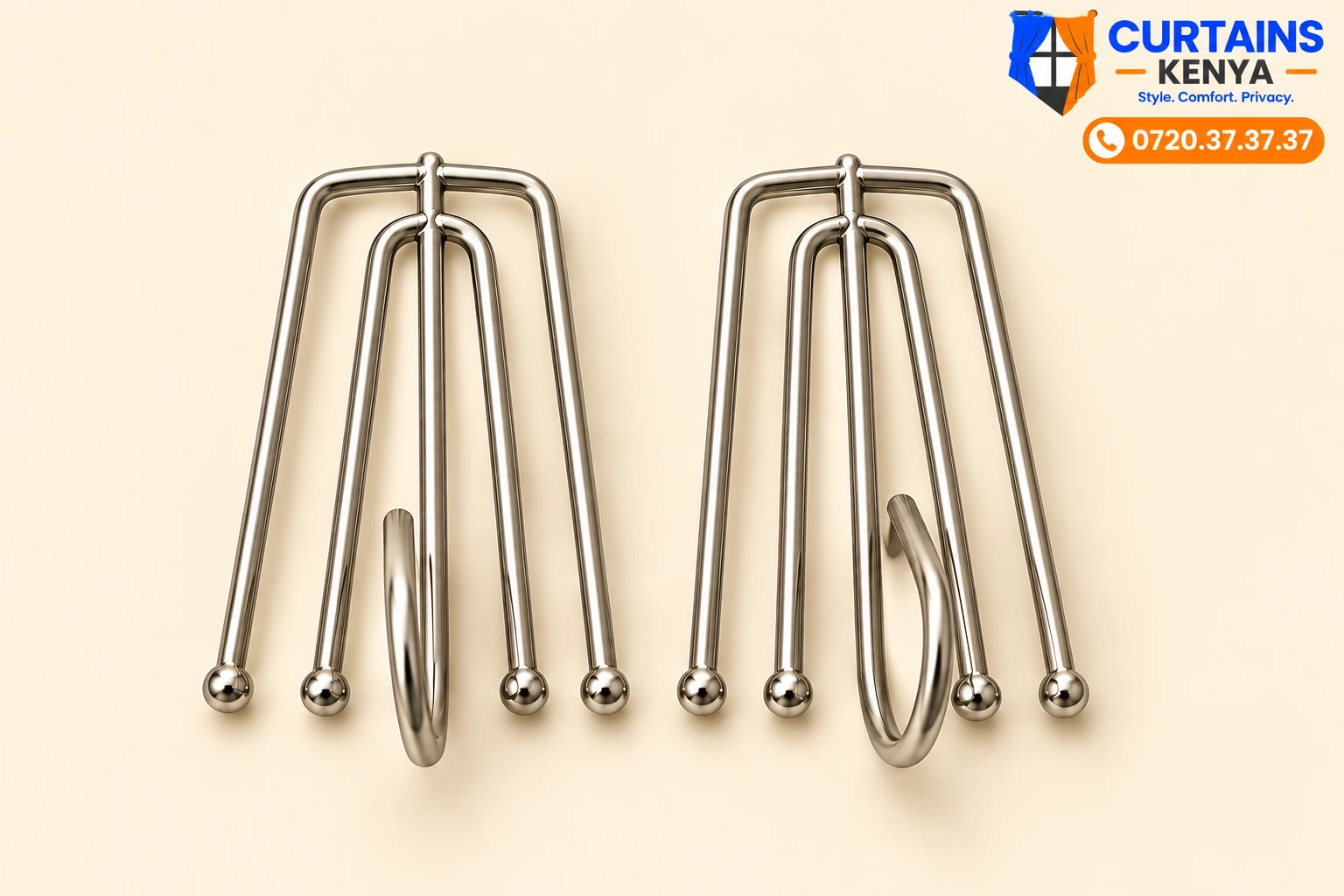 Metal curtain pleat hooks