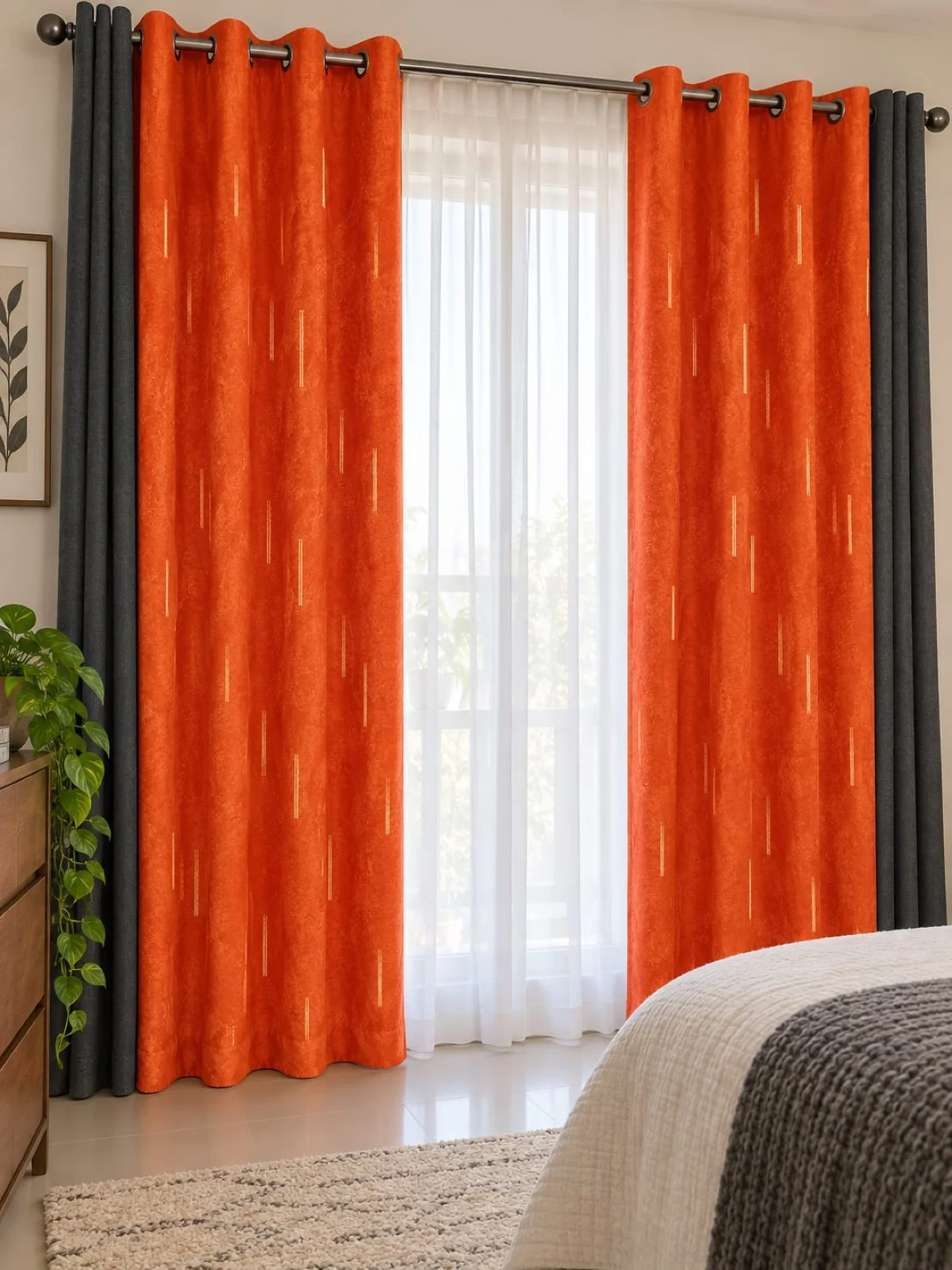 Orange and Grey Mix and Match Curtains in Nairobi